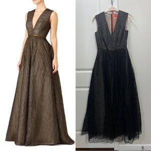 ML Monique Lhuillier Black Castle Gown Size 8 US $998
